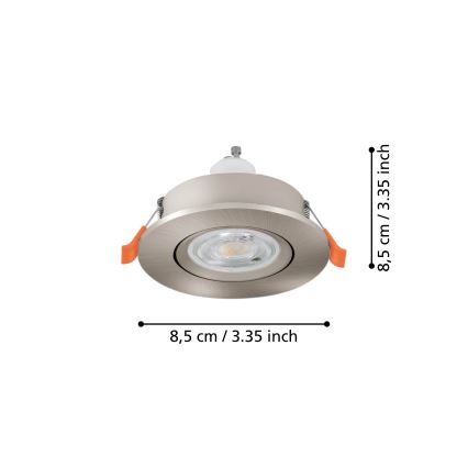Eglo - LED ugradno stropno točkasto svjetlo za kupaonicu 1xGU10/4,5W/230V IP44 matni krom