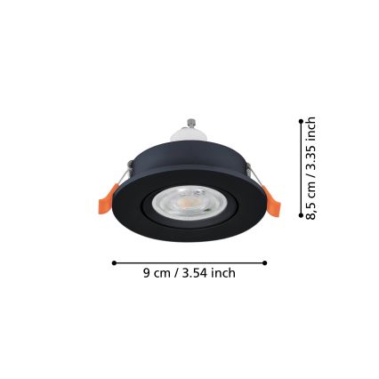 Eglo - LED ugradna spot svjetiljka 1xGU10/4,5W/230V crna