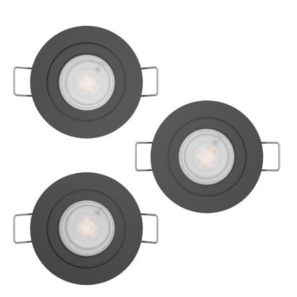 Eglo - SET 3x LED ugradni stropni spot 1x GU10/4,5W/230V crna