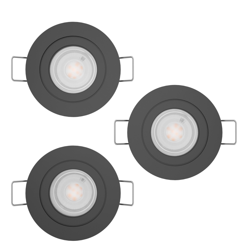 Eglo - SET 3x LED ugradni stropni spot 1x GU10/4,5W/230V crna
