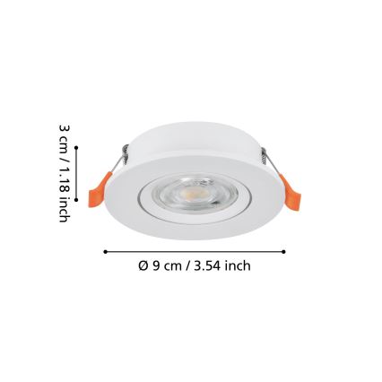 Eglo - LED ugradna točkasta svjetiljka LED/4,8W/230V 2700/4000/6500K bijela
