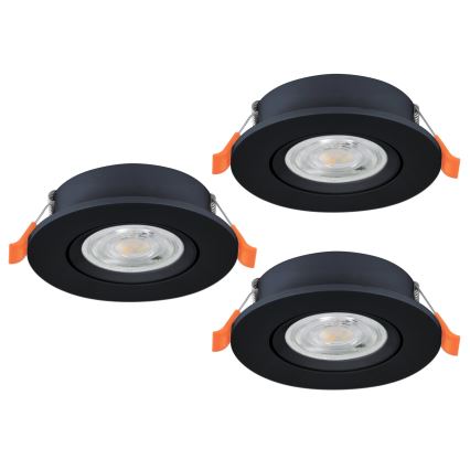Eglo - SET 3x LED ugradna spot svjetiljka LED/4,8W/230V 2700/4000/6500K crna