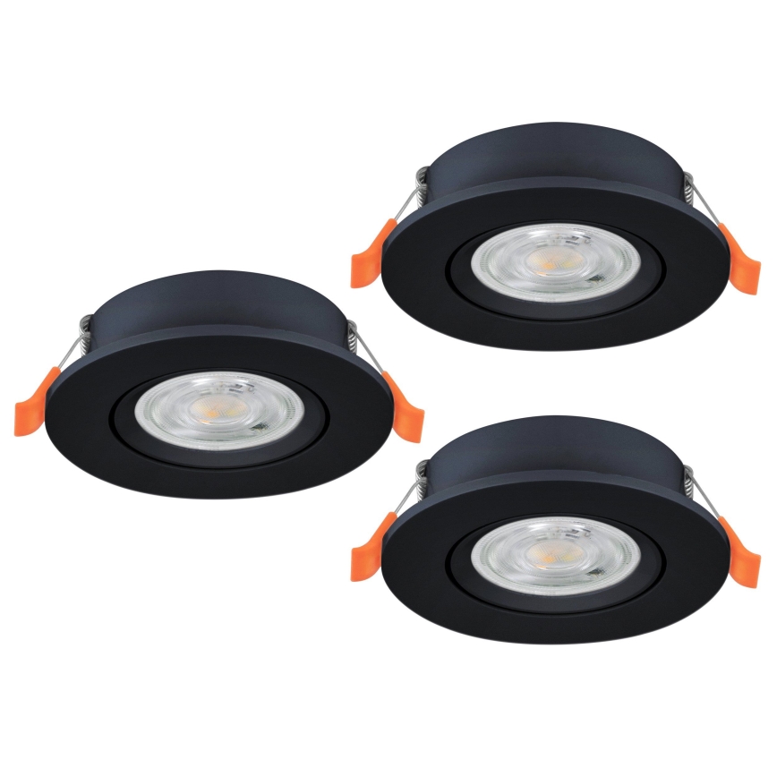 Eglo - SET 3x LED ugradna spot svjetiljka LED/4,8W/230V 2700/4000/6500K crna