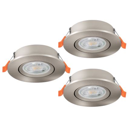 Eglo - SET 3x ugradnih točkastih LED svjetiljki LED/4,8W/230V 2700/4000/6500K matni krom