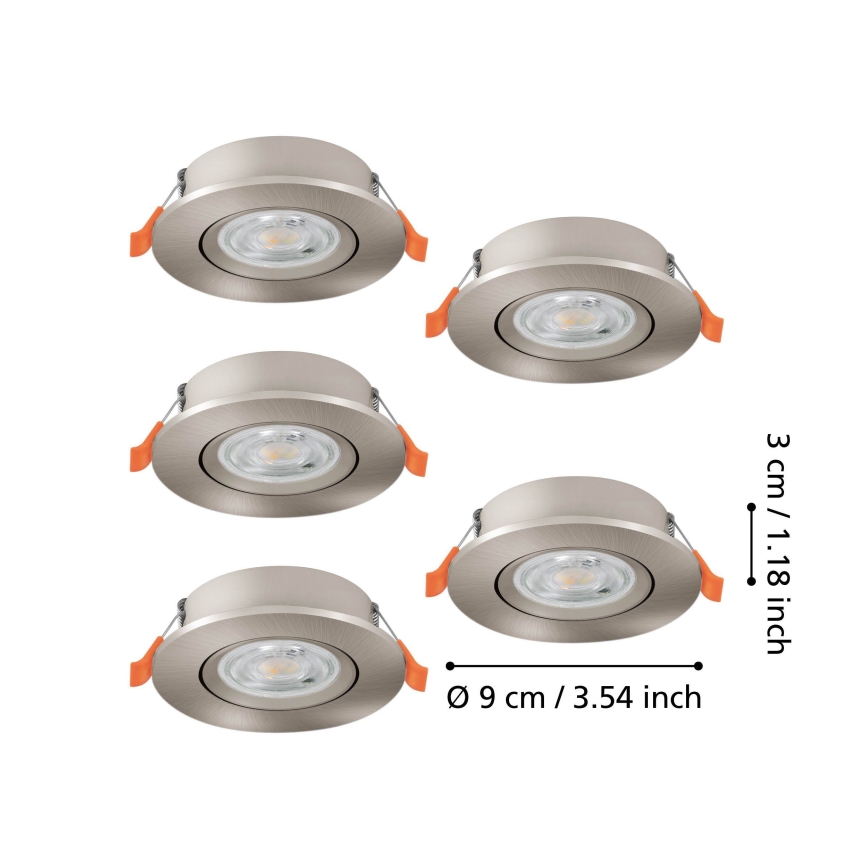 Eglo - SET 5x ugradna LED spot svjetiljka LED/4,8W/230V 2700/4000/6500K matirani krom