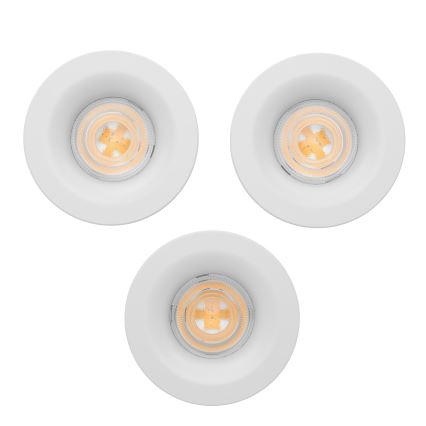 Eglo - SET 3x ugradno stropno LED svjetlo za kupaonicu LED/4,9W/230V 2700/4000/6500K Ø 8,8 cm IP65 bijelo