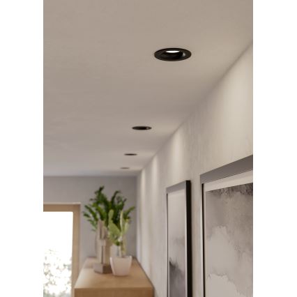 Eglo - Komplet 3x LED kupaonskih ugradnih svjetiljki LED/4,9W/230V 2700/4000/6500K Ø 8,8 cm IP65 crne