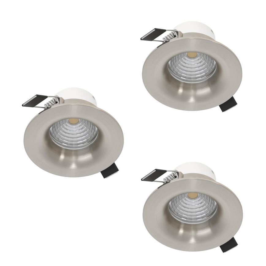 Eglo - Set 3x prigušivo ugradno LED svjetlo LED/4,8W/230V Ø 8,8 cm matni krom
