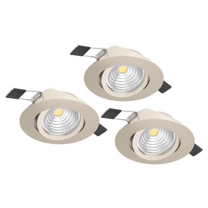 Eglo - SET od 3 prigušive ugradne LED svjetiljke LED/6,4W/230V Ø 8,8 cm matni krom