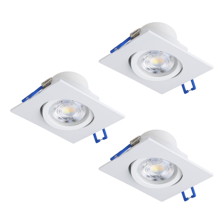 Eglo - SET 3x ugradna LED stropna svjetiljka s mogućnošću prigušivanja LED/4,8W/230V 8,8x8,8 cm bijela
