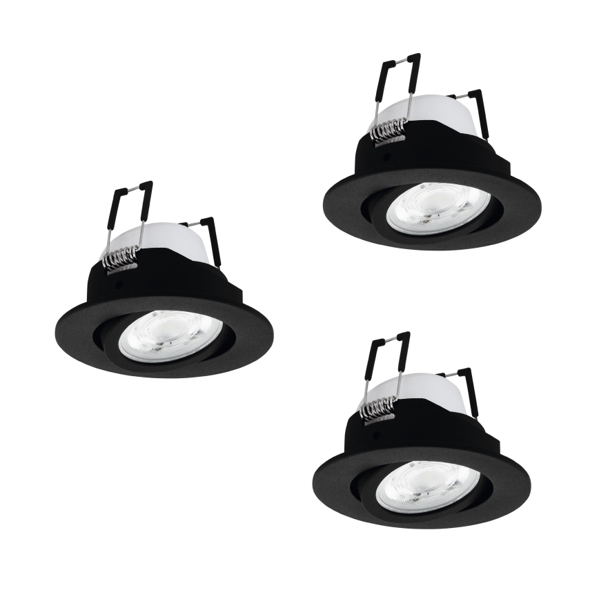 Eglo - KOMPLET 3x LED RGBW prigušivo ugradno svjetlo LED/4,7W/230V 2700-6500K crno