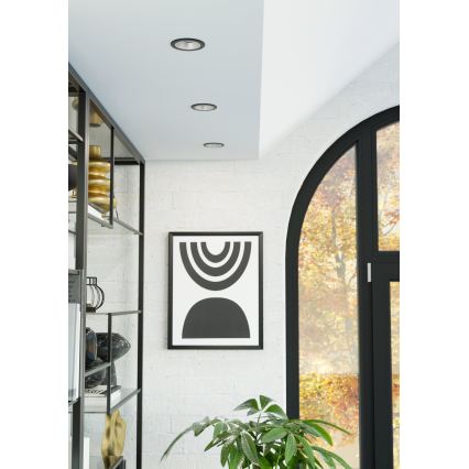 Eglo - LED RGBW prigušiva ugradna stropna svjetiljka za kupaonicu LED/4,8W/230V 2700-6500K IP44 crna