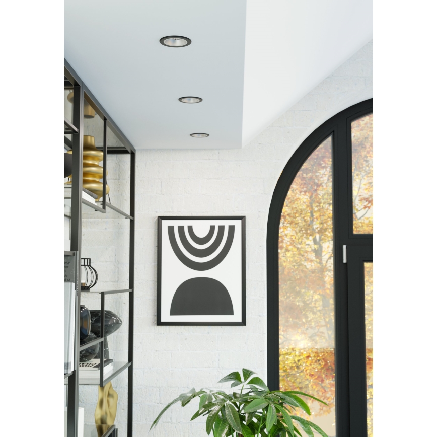 Eglo - LED RGBW prigušiva ugradna stropna svjetiljka za kupaonicu LED/4,8W/230V 2700-6500K IP44 crna