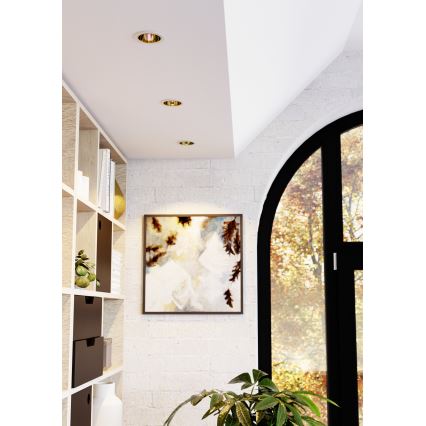 Eglo - LED RGBW prigušiva kupaonska ugradna stropna svjetiljka LED/4,8W/230V 2700-6500K IP44 bijela/zlatna