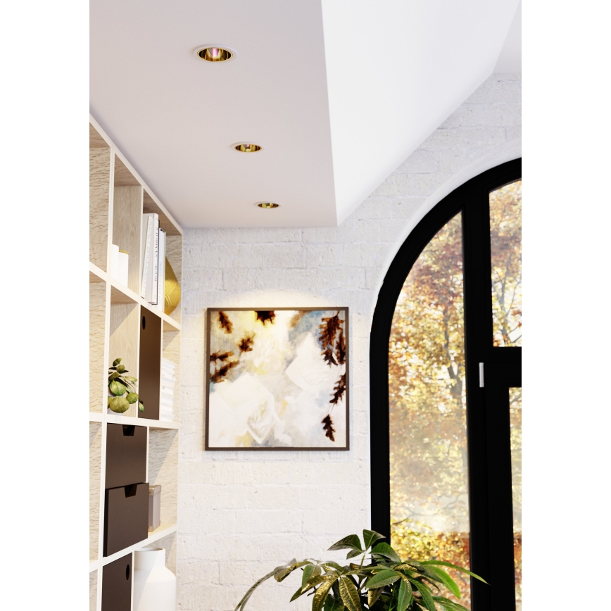 Eglo - LED RGBW prigušiva kupaonska ugradna stropna svjetiljka LED/4,8W/230V 2700-6500K IP44 bijela/zlatna