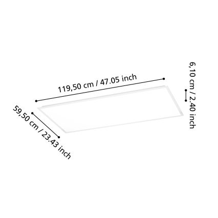 Eglo - LED površinski panel LED/36,5W/230V 2700/4000/6500K 120x60 cm bijela