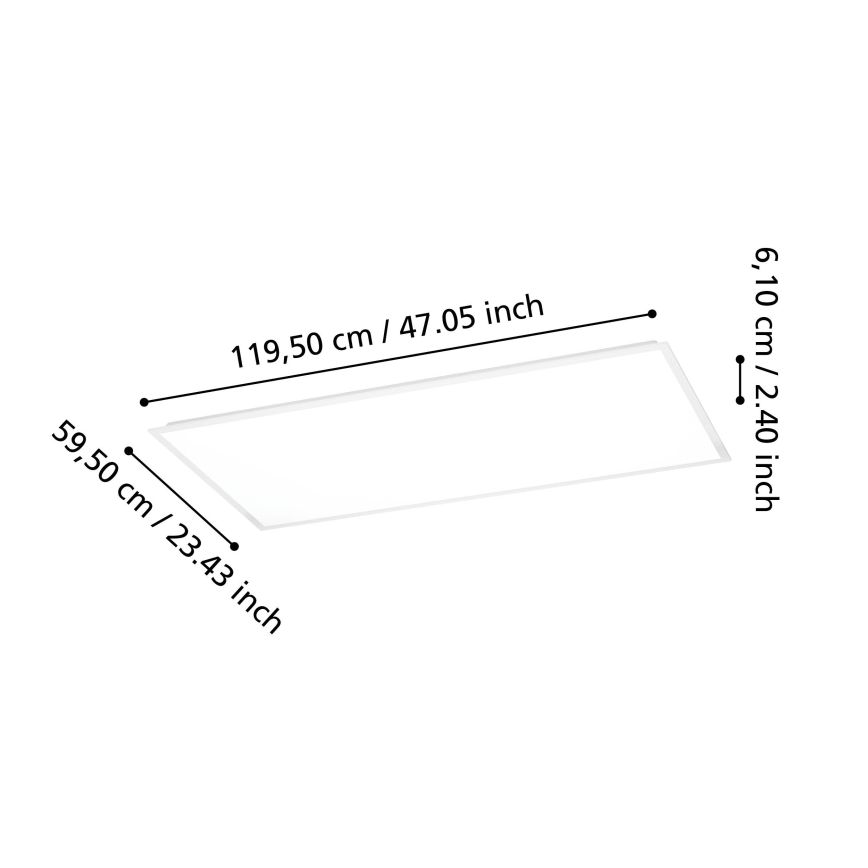 Eglo - LED površinski panel LED/36,5W/230V 2700/4000/6500K 120x60 cm bijela