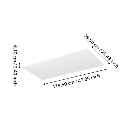 Eglo - LED nadgradni panel s mogućnošću prigušivanja LED/35,5W/230V 2700-6500K 120x60 cm bijela + daljinski upravljač