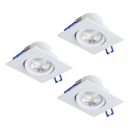 Eglo - Komplet 3x prigušiva ugradna LED svjetla LED/6,4W/230V 8,8x8,8 cm bijela