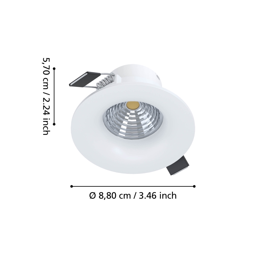 Eglo - Prigušivo ugradno LED stropno svjetlo LED/6,4W/230V, promjer 8,8 cm, bijelo