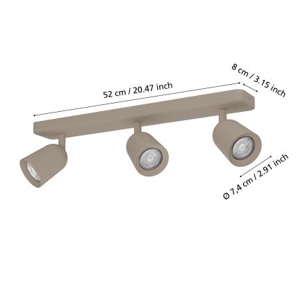Eglo - Spot svjetiljka 3xGU10/10W/230V bež