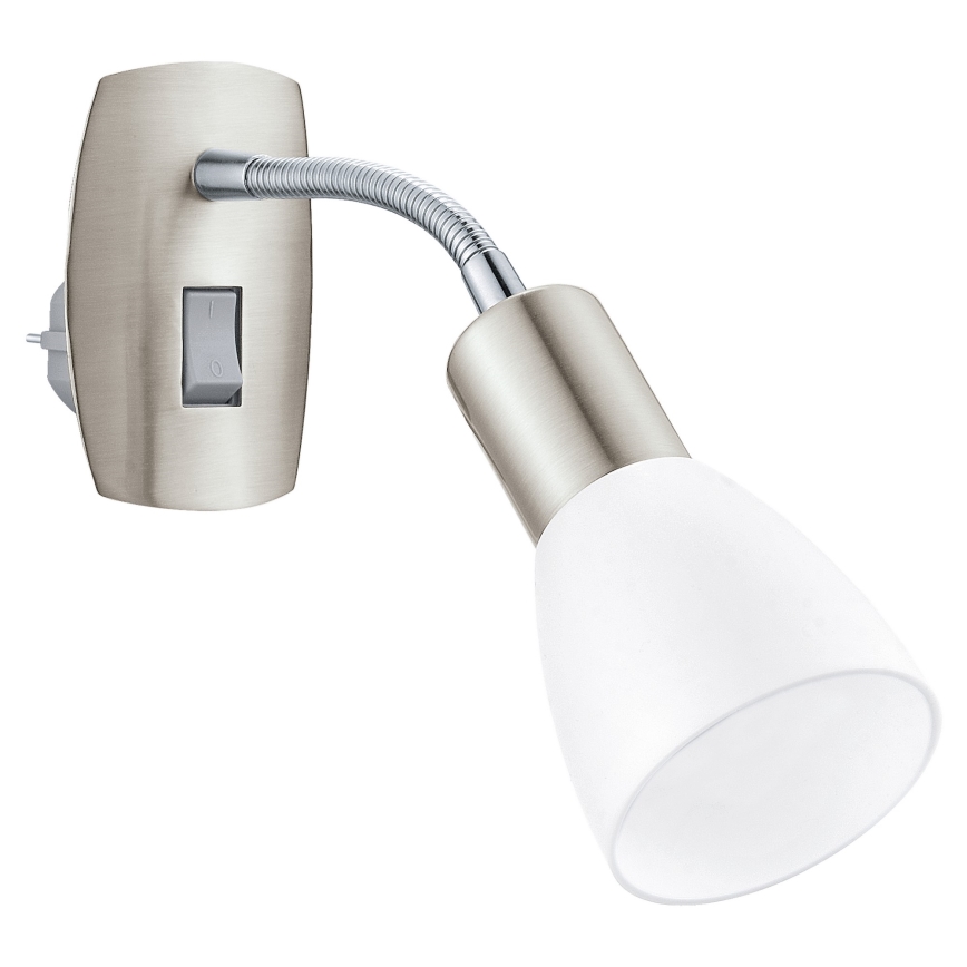 Eglo - Zidna lampica za utičnicu 1xE14/5W/230V matni krom
