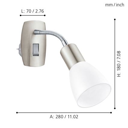 Eglo - Zidna lampica za utičnicu 1xE14/5W/230V matni krom