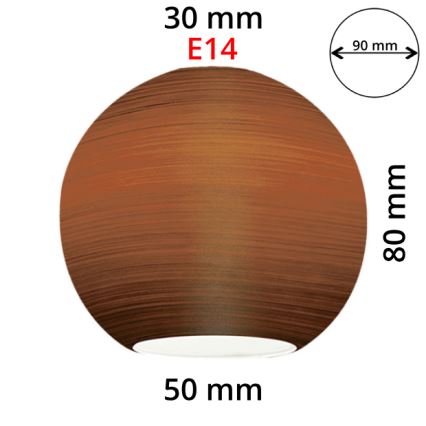 EGLO 90251 - Zamjensko staklo za luster, stolnu lampu, stropnu svjetiljku i reflektorsku svjetiljku MY CHOICE E14 pr. 9 cm smeđe brisano