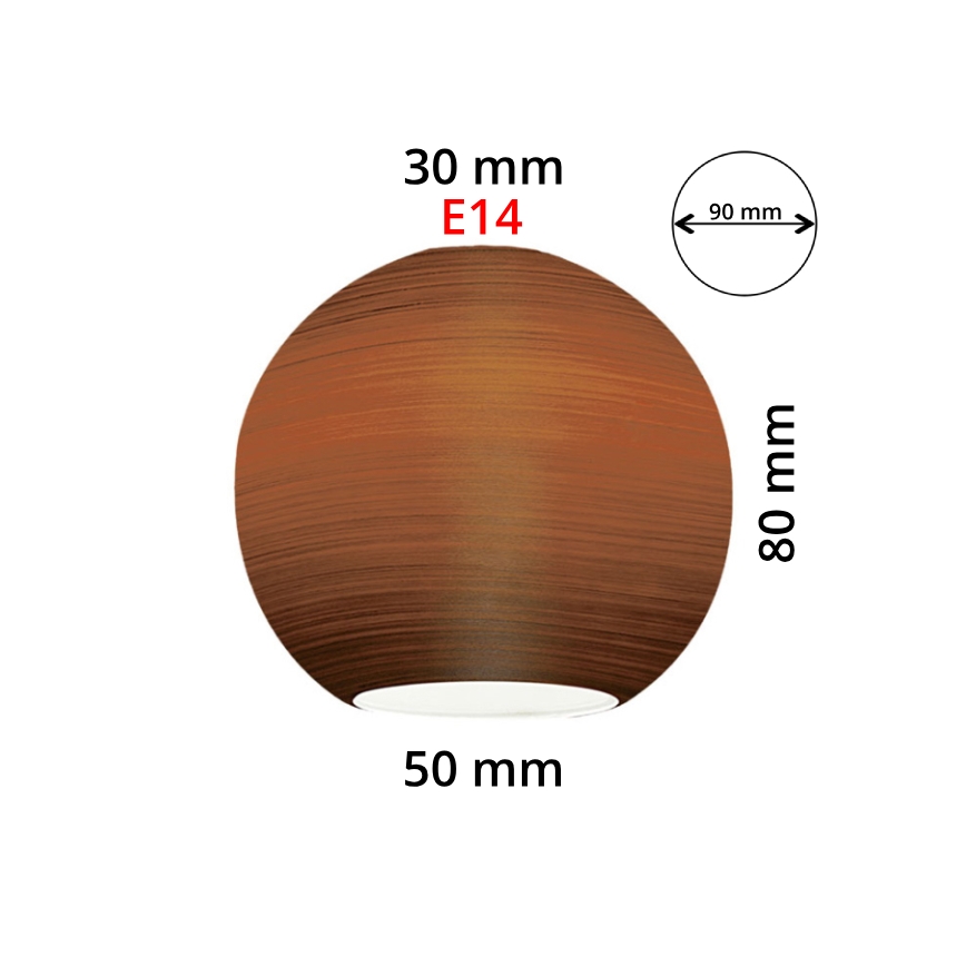 EGLO 90251 - Zamjensko staklo za luster, stolnu lampu, stropnu svjetiljku i reflektorsku svjetiljku MY CHOICE E14 pr. 9 cm smeđe brisano