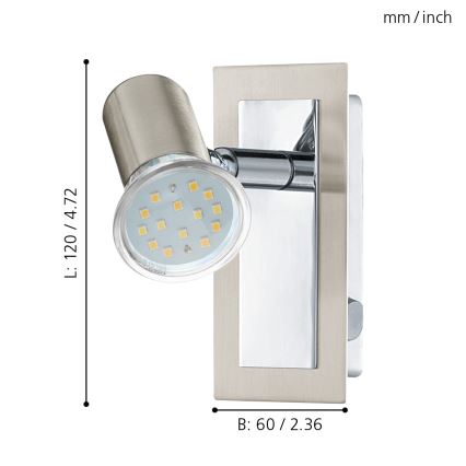 EGLO - Zidna reflektorska svjetiljka 1xGU10//3W/230V