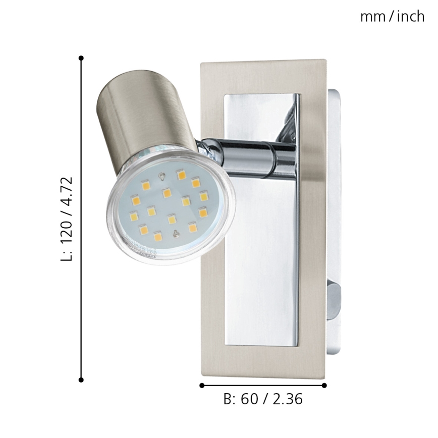 EGLO - Zidna reflektorska svjetiljka 1xGU10//3W/230V