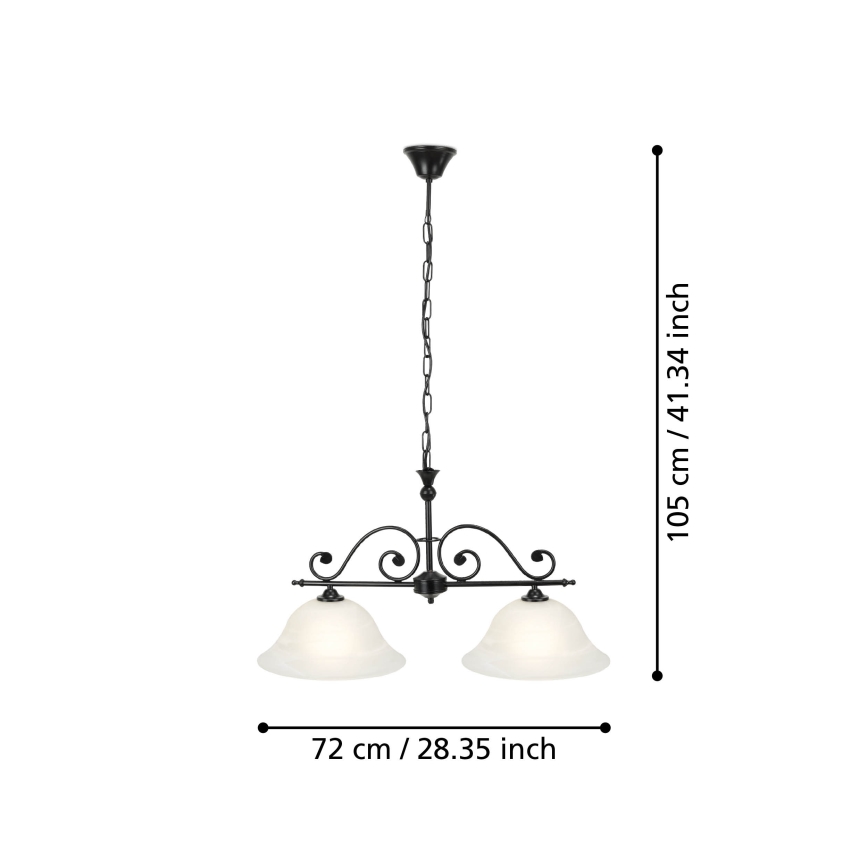 Eglo - Luster na lancu 2xE27/60W/230V
