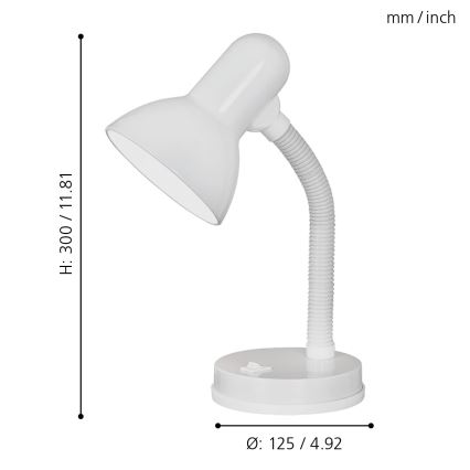 EGLO - Stolna lampa 1xE27/40W bijela