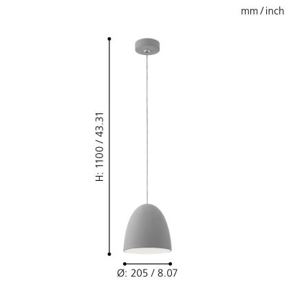 Eglo - Viseća svjetiljka E27/60W/230V