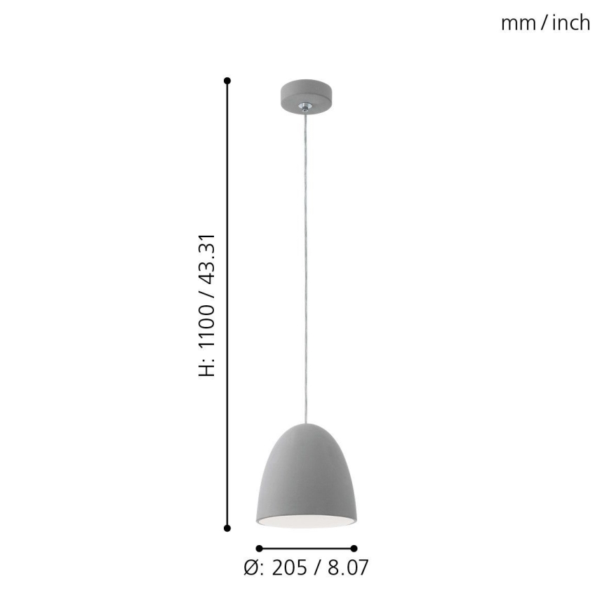 Eglo - Viseća svjetiljka E27/60W/230V
