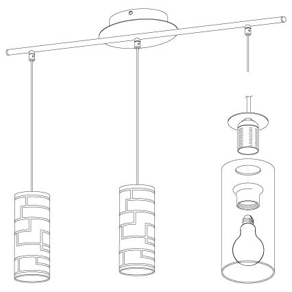 Eglo - Luster na sajli 3xE27/60W/230V