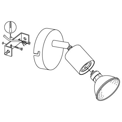 Eglo - LED Zidna reflektorska svjetiljka LED 1xGU10/2,8W/230V