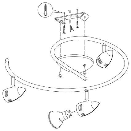 Eglo - LED Ugradbena svjetiljka 3xGU10/3W/230V