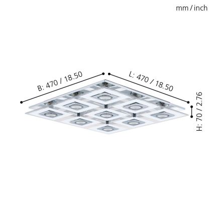 Eglo - LED Stropna svjetiljka 9xGU10/3W/230V