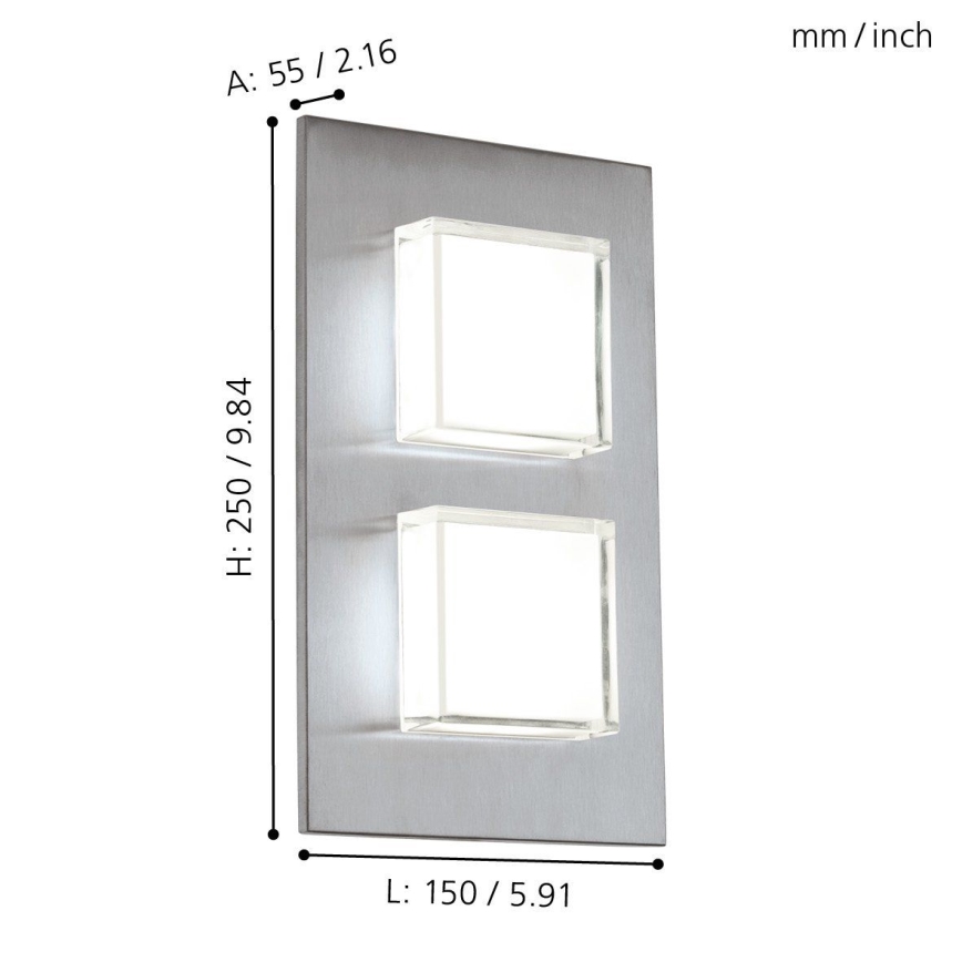 Eglo 93365 - LED vanjsko zidno svjetlo PIAS 2xLED/2,5W/230V IP44