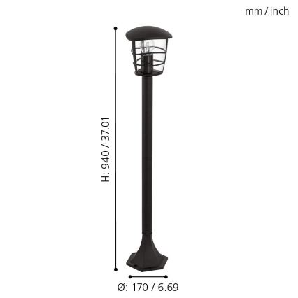 Eglo - LED vanjska svjetiljka 1xE27/8,5W/230V IP44 crna