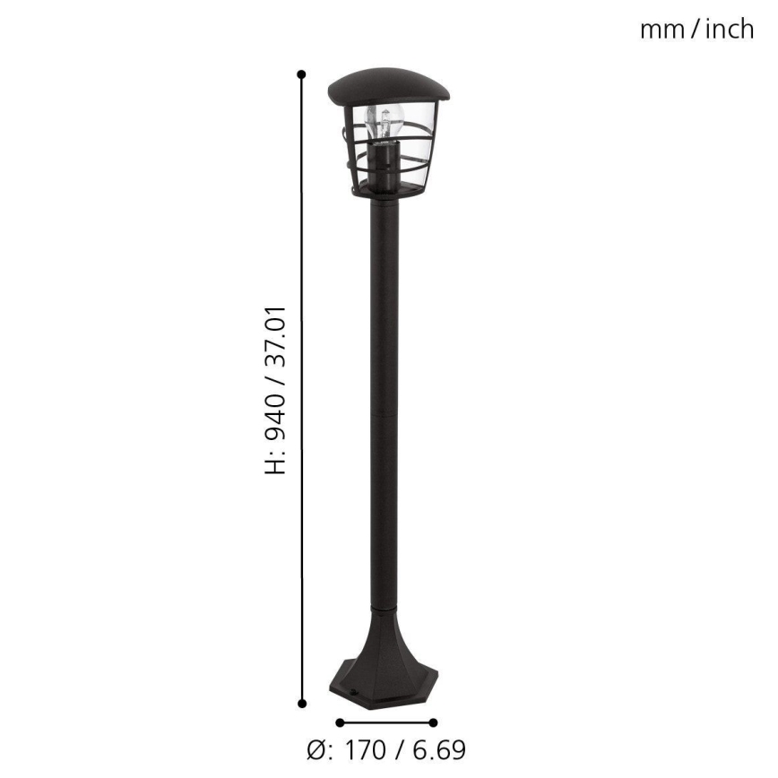 Eglo - LED vanjska svjetiljka 1xE27/8,5W/230V IP44 crna