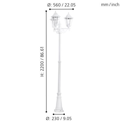 Eglo Vanjska lampa 3xE27/60W/230V IP44