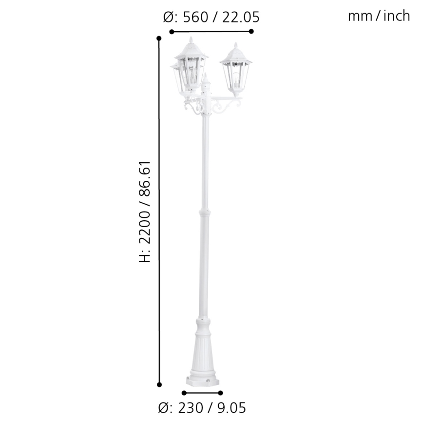 Eglo Vanjska lampa 3xE27/60W/230V IP44