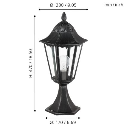 Eglo - Vanjska lampa 1xE27/60W/230V IP44