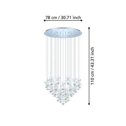 Eglo 93661 - LED luster na sajli PIANOPOLI LED/107,5W/230V