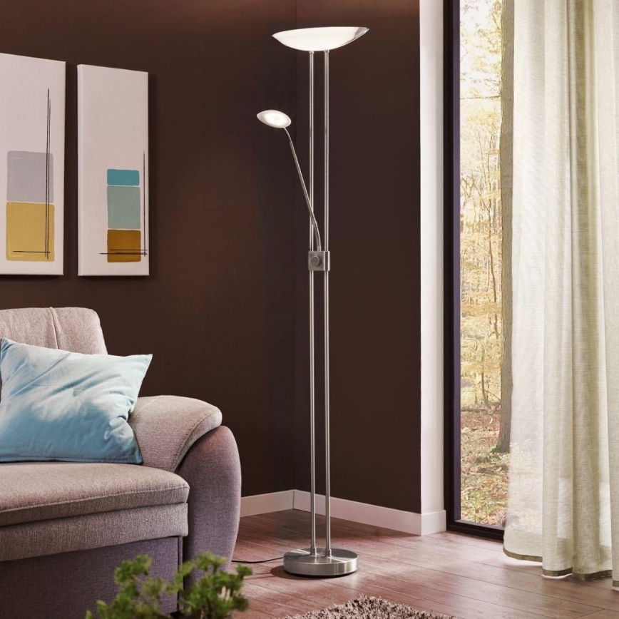 Eglo - LED Prigušiva podna lampa LED/20W + LED/2,5W sjajni krom