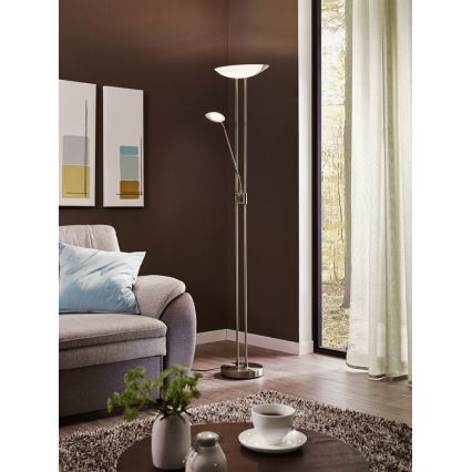 Eglo - LED Prigušiva podna lampa LED/20W + LED/2,5W brončana