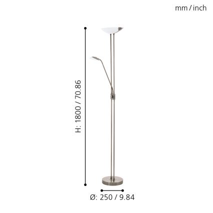 Eglo - LED Prigušiva podna lampa LED/20W + LED/2,5W brončana