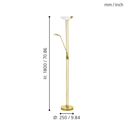 Eglo - LED Prigušiva podna lampa LED/20W + LED/2,5W